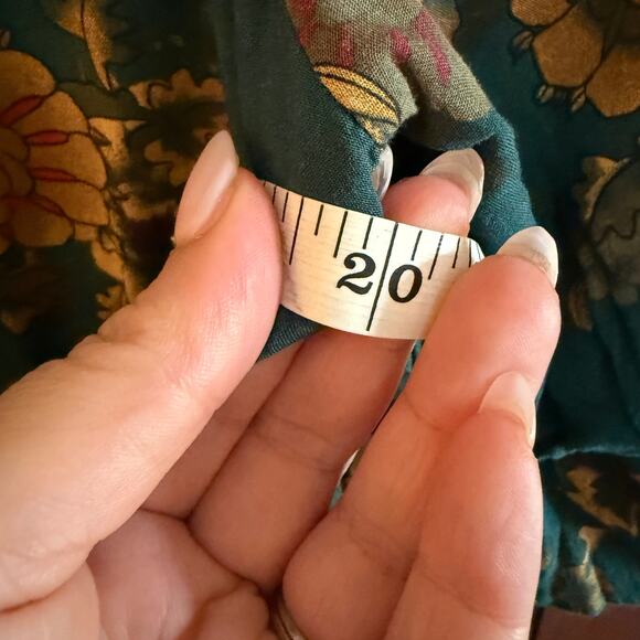 NATURAL LIFE Rebecca Green Floral Tiered Midi Dress Teal Orange Clusters Medium - Picture 8 of 9